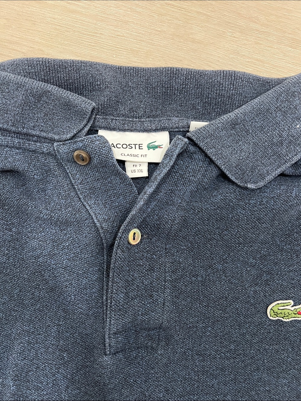 Lacoste Dark Blue Short-Sleeve Polo with Crocodile Emblem - Picture 2 of 4
